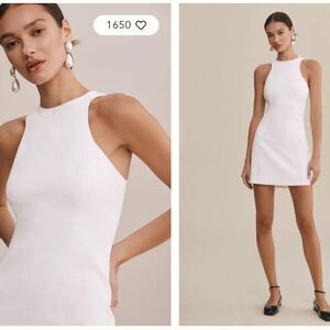 NWT Anthropologie BHLDN Helena Sleeveless Seamed Mini Dress White Ivory